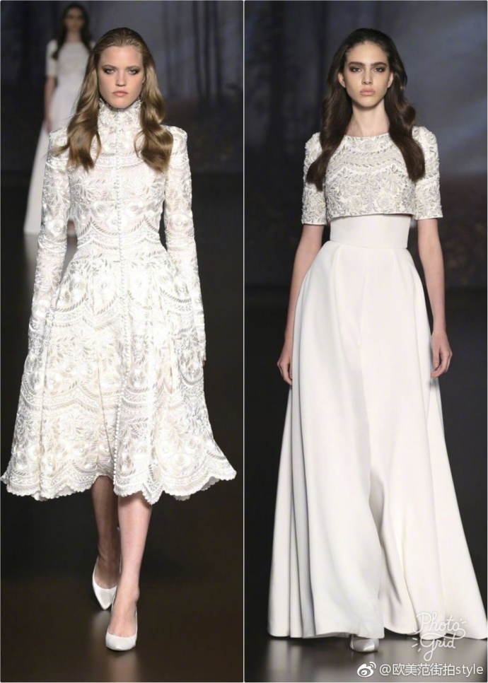 欧美美女模特演绎美不胜收Ralph & Russo巴黎高定礼