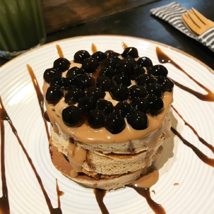 下午茶图片_波霸奶茶松饼图片