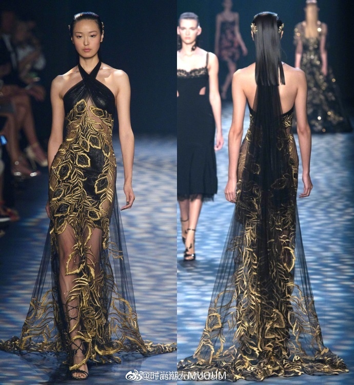 欧美时尚品牌Marchesa Spring 2017婚纱礼服图片背影也