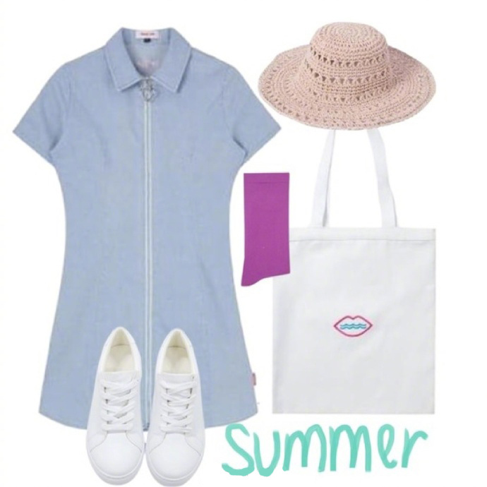 少女色系日常搭配短裤似乎在衣橱里有点按耐不