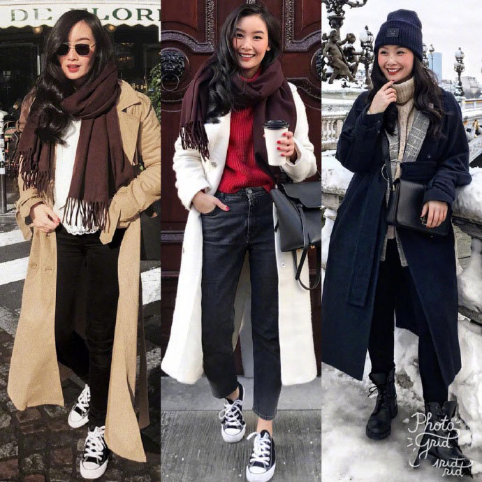荷兰亚裔博主tlnique秋冬大衣搭配参考