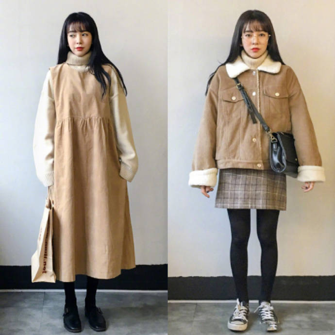 可爱的软妹子冬天裙子搭配参考