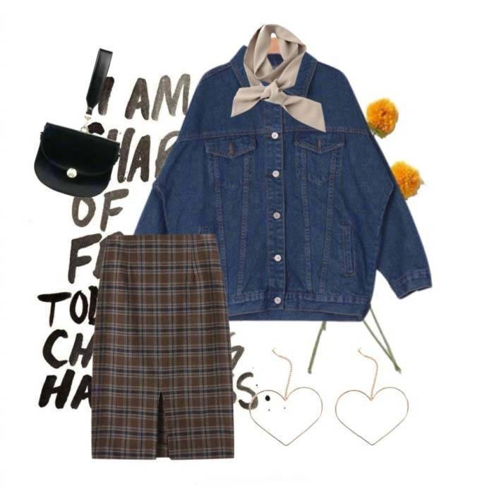 秋冬内搭格子裙穿搭参考