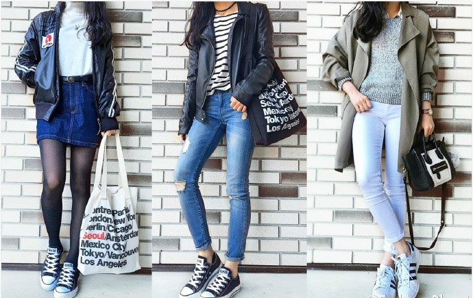 韩国妹子Moeko的日常穿搭简单随意