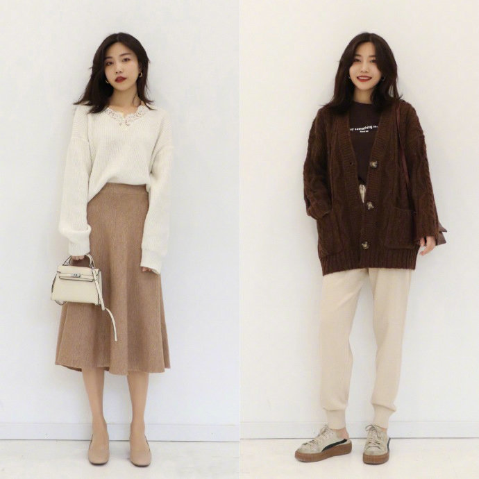 温柔感早春搭配LOOK！配色简单又舒服