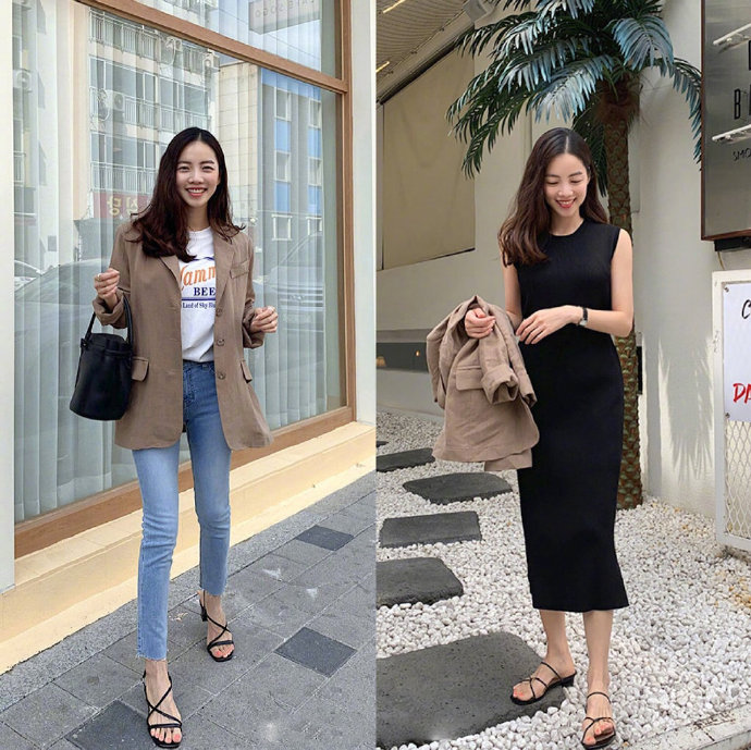 韩国女孩时髦韩风chic出街搭配参考