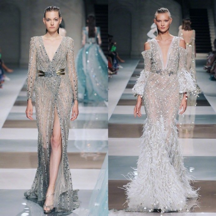 Ziad Nakad 2019秋冬高级定制系列宝石裙礼服图片