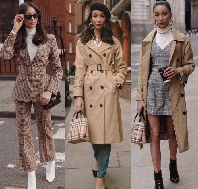 伦敦时尚美女博主melisekrem复古英伦风穿搭图片